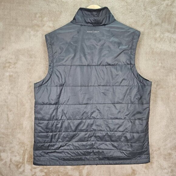 Columbia Vest Omni Heat Full Zip Gray Quilted Puffer Pockets Men's L Slope Edge - Picture 3 of 10
